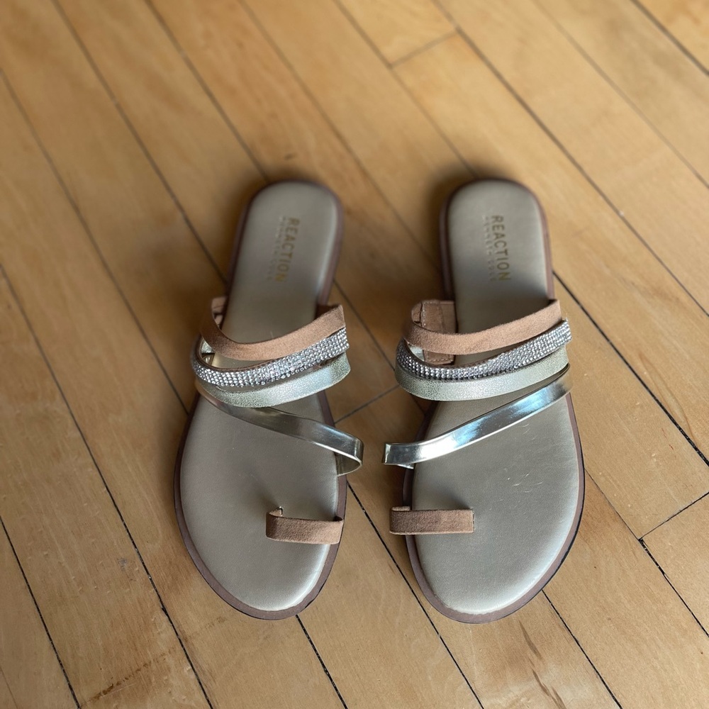 Golden sandals new without the box size 7